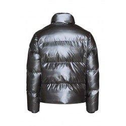 Boxy Puffer Holographic Steel
